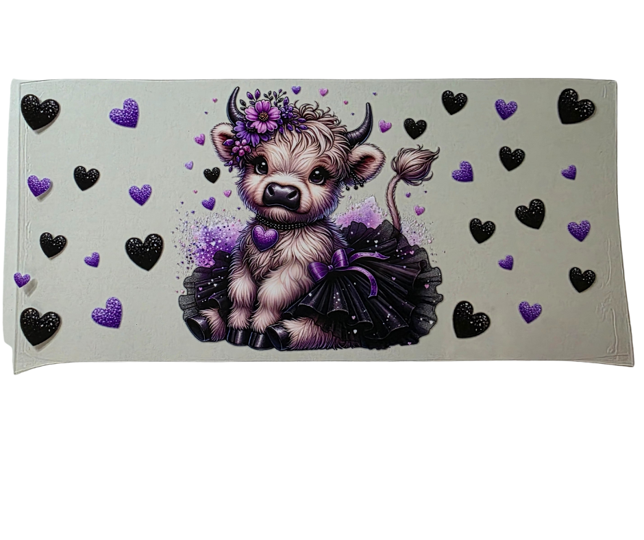 PURPLE HIGHLAND COW WITH TUTU