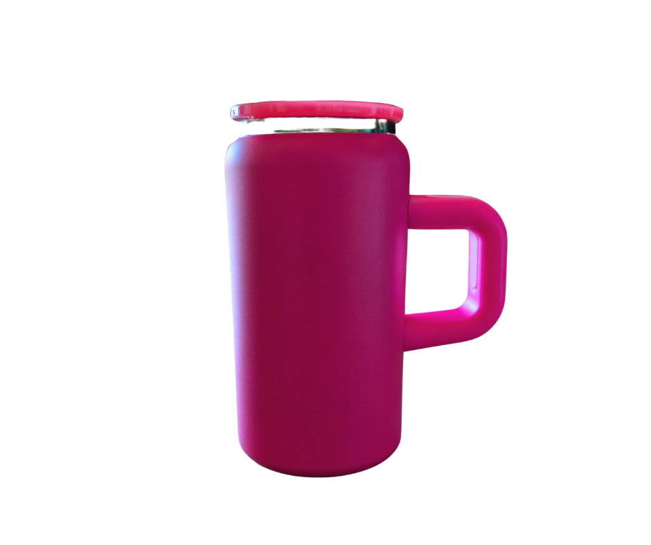 16oz HOT PINK WITH HANDLE DECAL ONLY