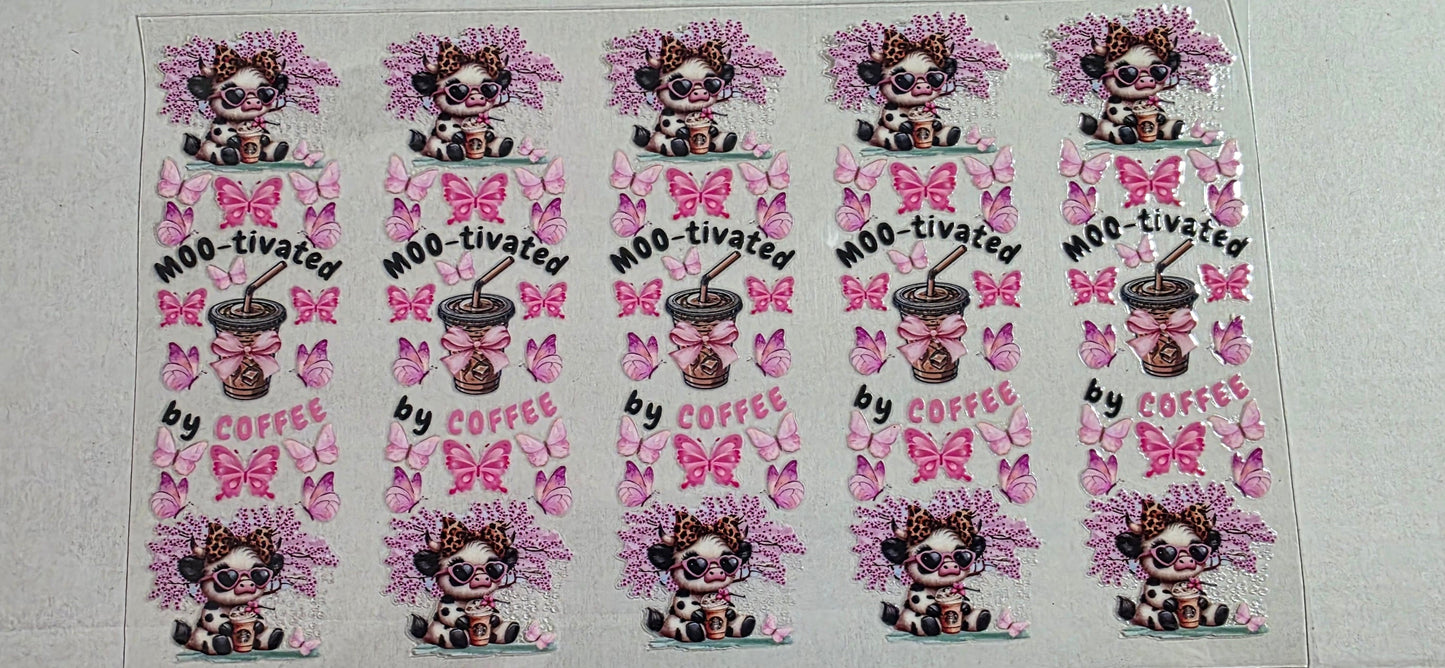 MOO-TIVATED BY COFFEE PEN DECAL