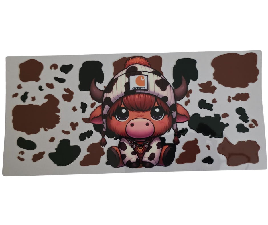 HIGHLAND COW PRINT BEANIE