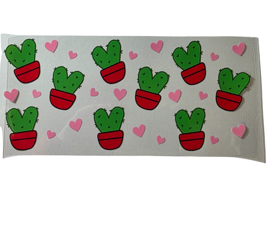CACTUS HEARTS WITH PINK HEARTS