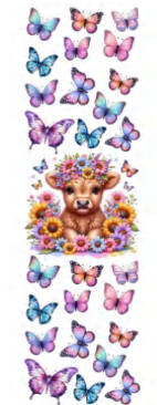 HIGHLAND COW BUTTERFLIES PEN DECAL