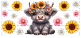 SUNFLOWER HIGHLAND COW
