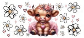 PINK HIGHLAND COW WITH TUTU