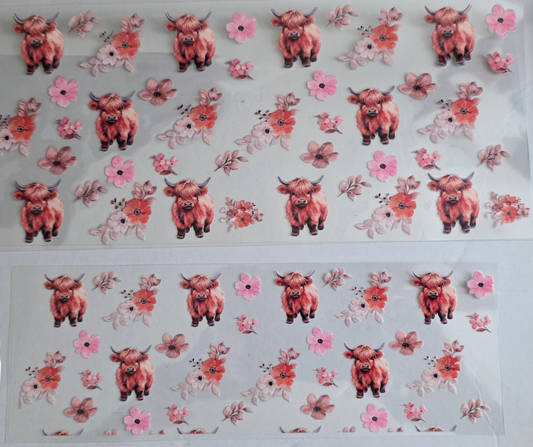 HIGHLAND COW WITH FLOWERS (40OZ)