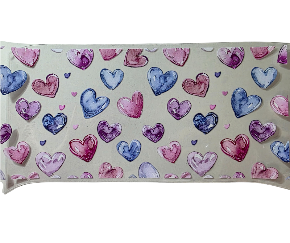 BLUE PURPLE PINK HEARTS