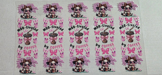 MOO-TIVATED BY COFFEE PEN DECAL