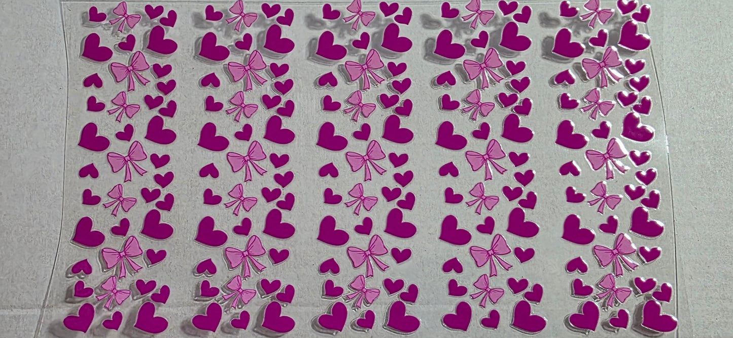 HEARTS AND BOWS PEN DECAL