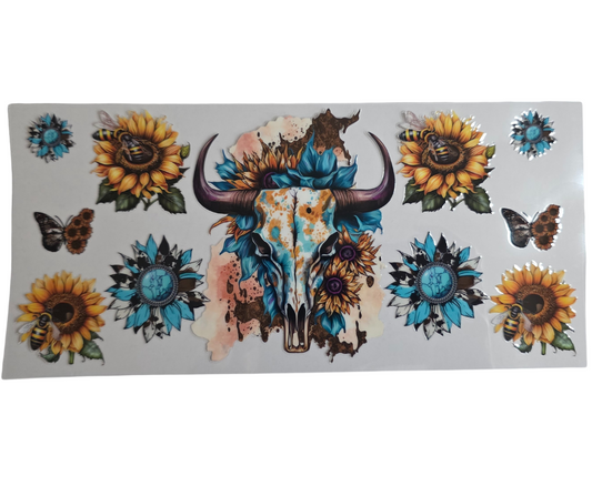 COW SKULL & SUNFLOWERS