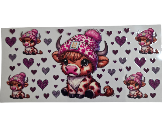 PINK HIGHLAND COW BEANIE